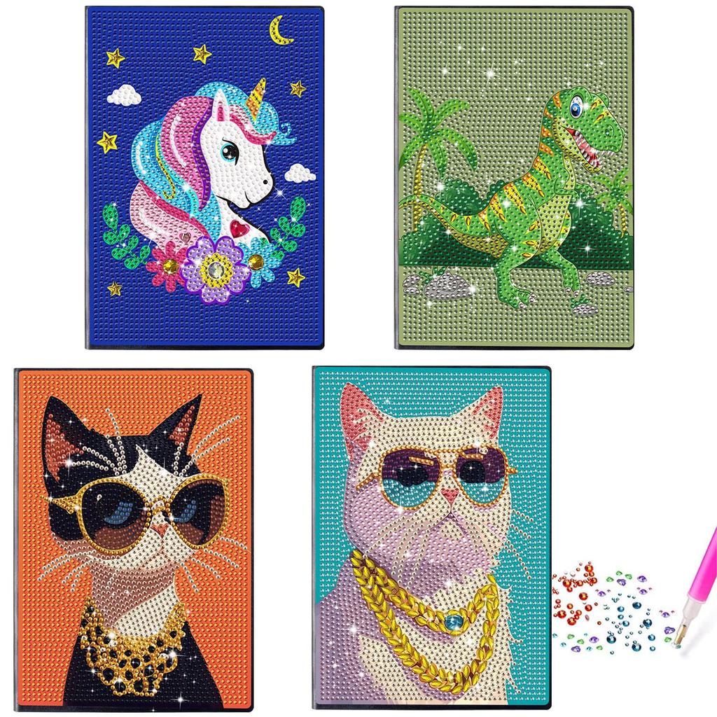 A5 Business Notebook with 5D Diamond Painting, DIY Imitation Leather, B5 Meeting Record Journal, Elegant Gift.