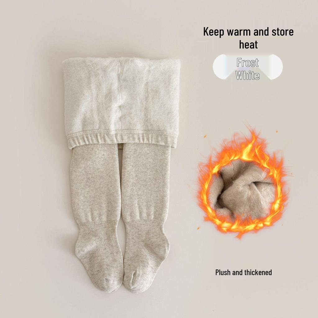 Girls' Fleece-Lined Footed Tights - Thick, Warm, Elastic & Anti-Pilling for Autumn/Winter