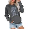 Women's Casual Comfortable Neck Hooded Long Sleeve Christmas Print Warm Sweatshirt