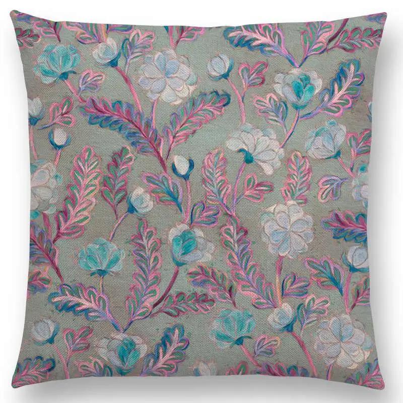 Home Decor Floral &amp; Leafy Patterns Pillow Covers Pattern Cushion Cover Suitable For Sofa Bedroom Car Pillow Cover