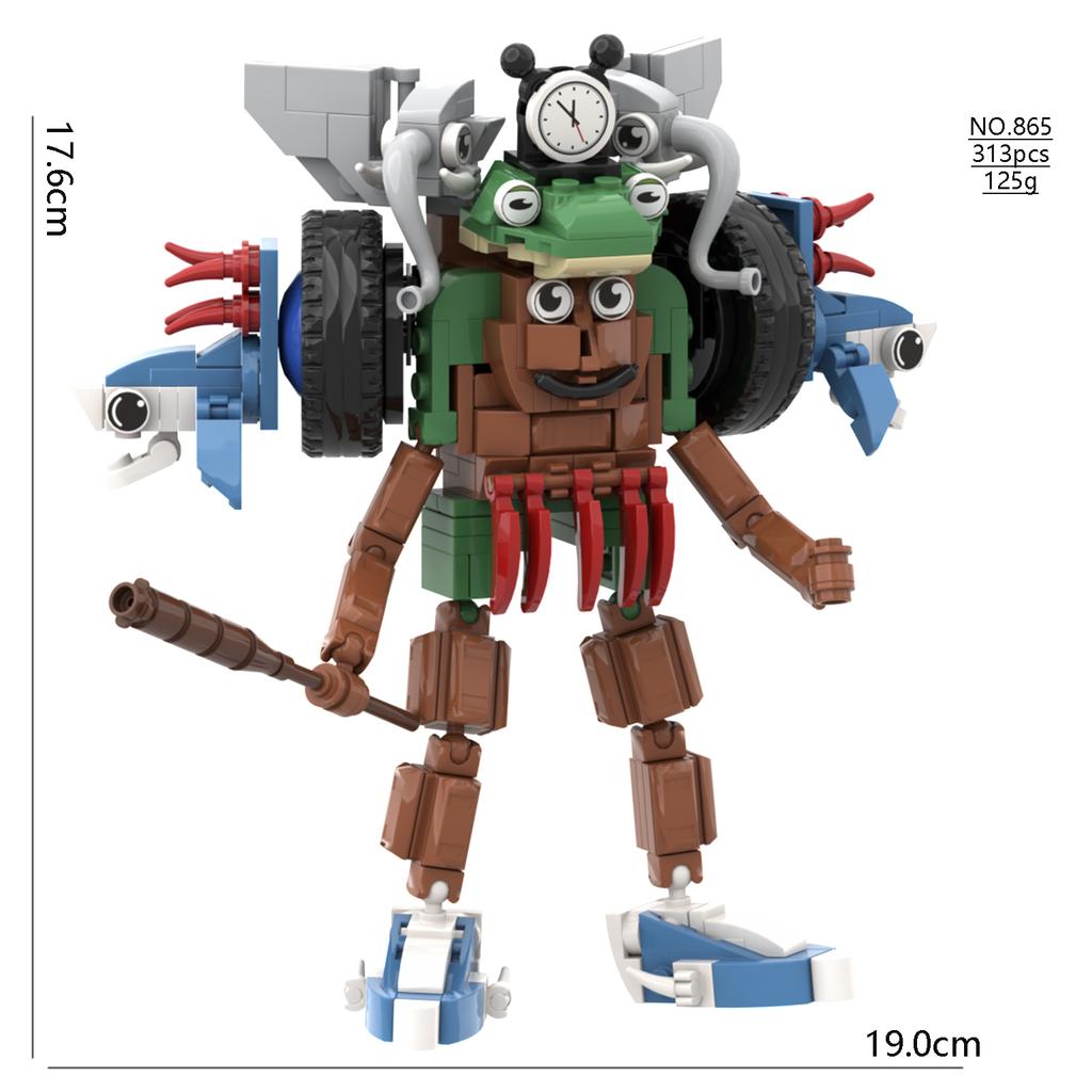 MOC Italienische Brainrot Bricks Tung Tung Sahur Figuren Tralalero Tralala Bausteine Spielzeug für Kinder Geburtstagsgeschenke