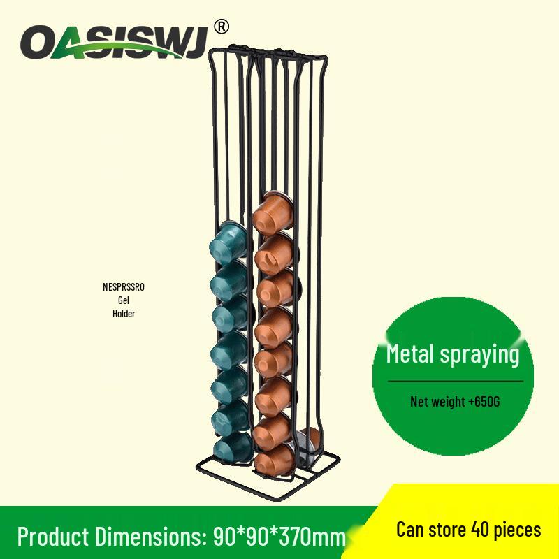 Oasis Coffee Capsule Holder for Nespresso - Holds 40 Capsules, Simple Storage Rack