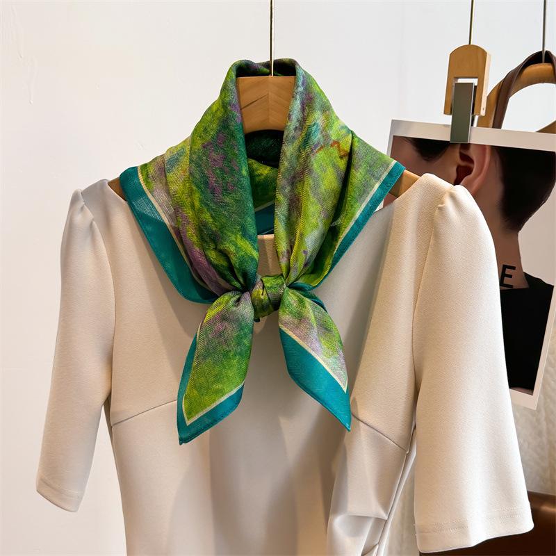 Women S Fashion Small Square Scarf For Spring Autumn Neck Protection