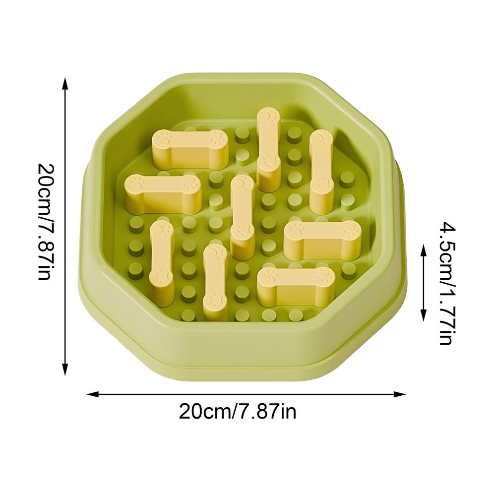 

Adjustable Difficulty Slow Feeder Dog Bowl Anti Choke Puzzle Feeder Non-Slip Design For Small Medium Breeds Pets Supplies зелёный