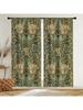 Set Of 2 Flat Curtains Polyester Material Green Field Printing Art Design Bedroom Home Decoration Curtain Perfect For Master