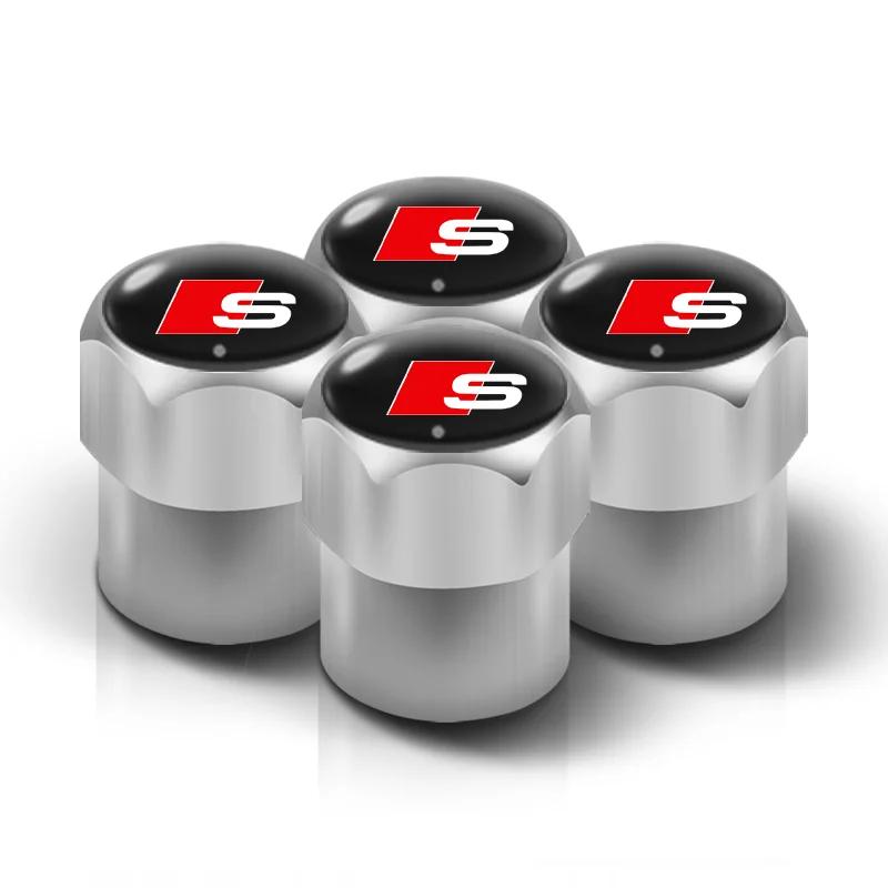 4PCS Tire Valve Stem Caps for 4HGIEW A3 A4 A5 A6 A7 A8 Q3 Q5 Q7 TT Sline S3 RS Quattro Wheel Air Valve Covers etc