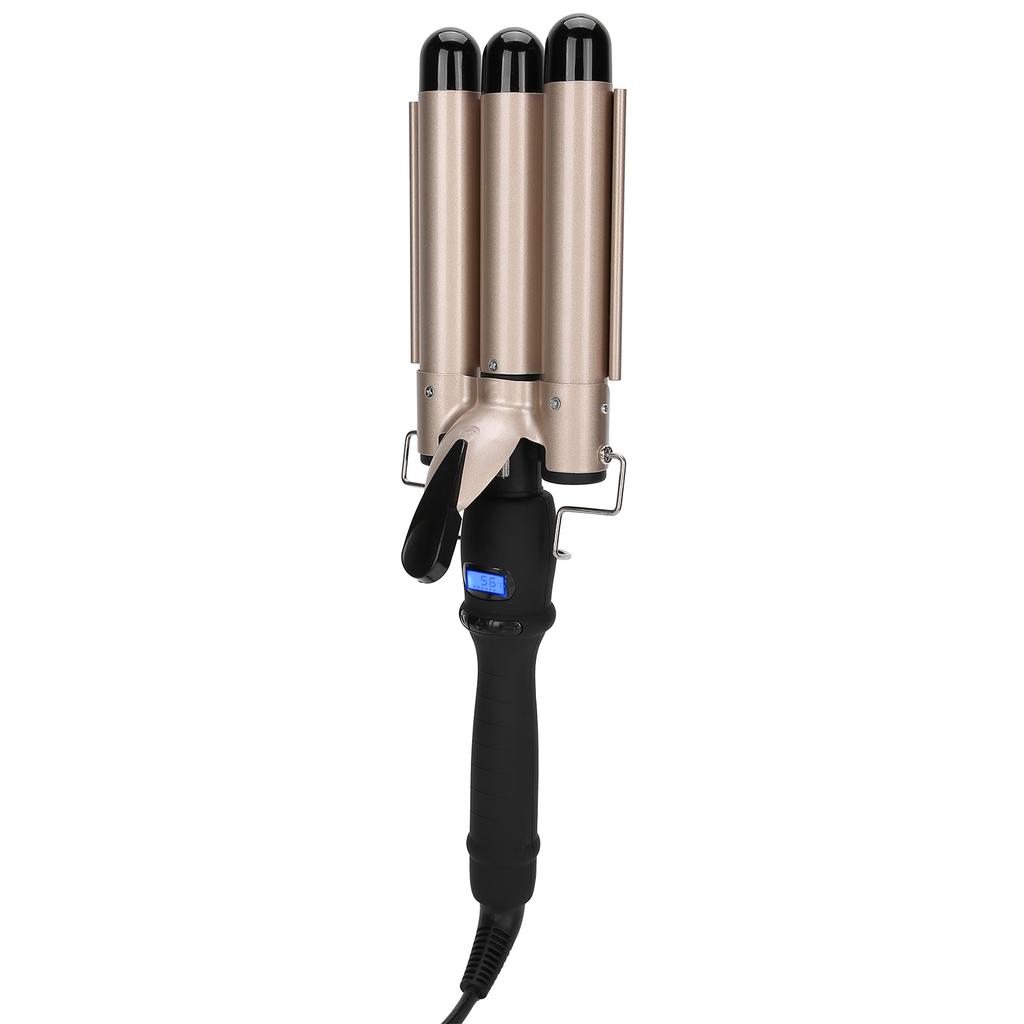 3 Barrel Curling Iron Wand Hair Waver Curler Iron Hair Waving Styling Tools Gold 110‑240VEU P Lug 32mm