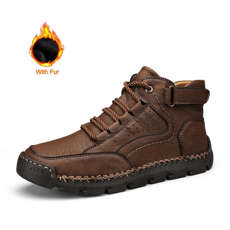 Herren Casual Stiefel Outdoor Leder Plateau Hking Stiefel für Herren Hohe Qualität Winter Bequeme Stiefeletten Designer Herrenschuhe