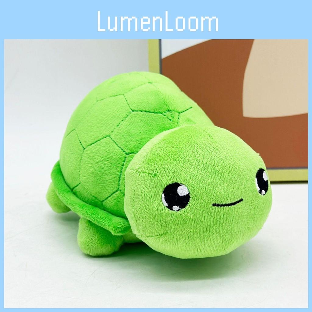 Green Vtuber Vedal Turtle Character Plush Toy Short Pile Fabric Kids Room Decor