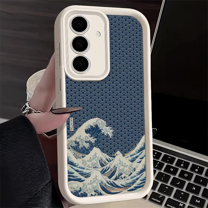 Japanese Wave Kanagawa Surfing Soft Phone Case for Samsung Galaxy S26 Ultra S25 Edge S24 S23 S22 Plus S21 S20 FE 5G Shell Silico