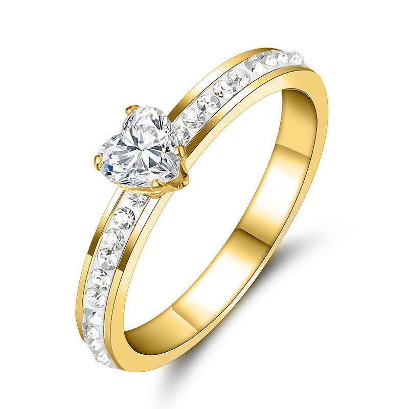 Titanium steel zirconium ring engagement ring exquisite simple versatile stainless steel jewelry no. 5