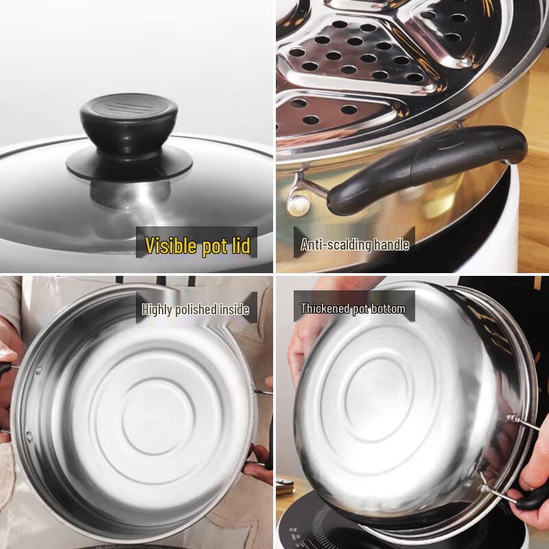 Trigon Stainless Steel 28CM Double Layer Steamer Soup Pot