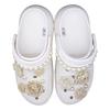 Crocs Crush Clog SIN3A with floral white tea, French romantic pearl hole shoes for men and women in white