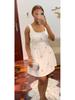 Abito da sera elegante 2025 con strass e schiena scoperta con spalline per donna