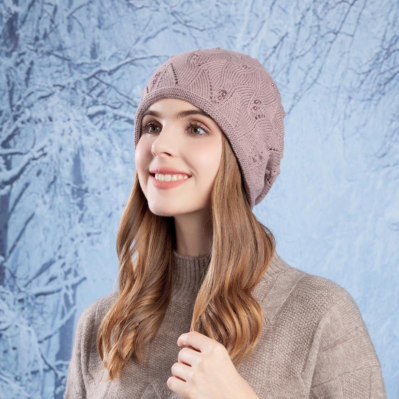 Șapcă de toamnă și iarnă nouă pentru femei, tricotată, cu protecție pentru urechi, rezistentă la vânt, ocazională pentru navetă