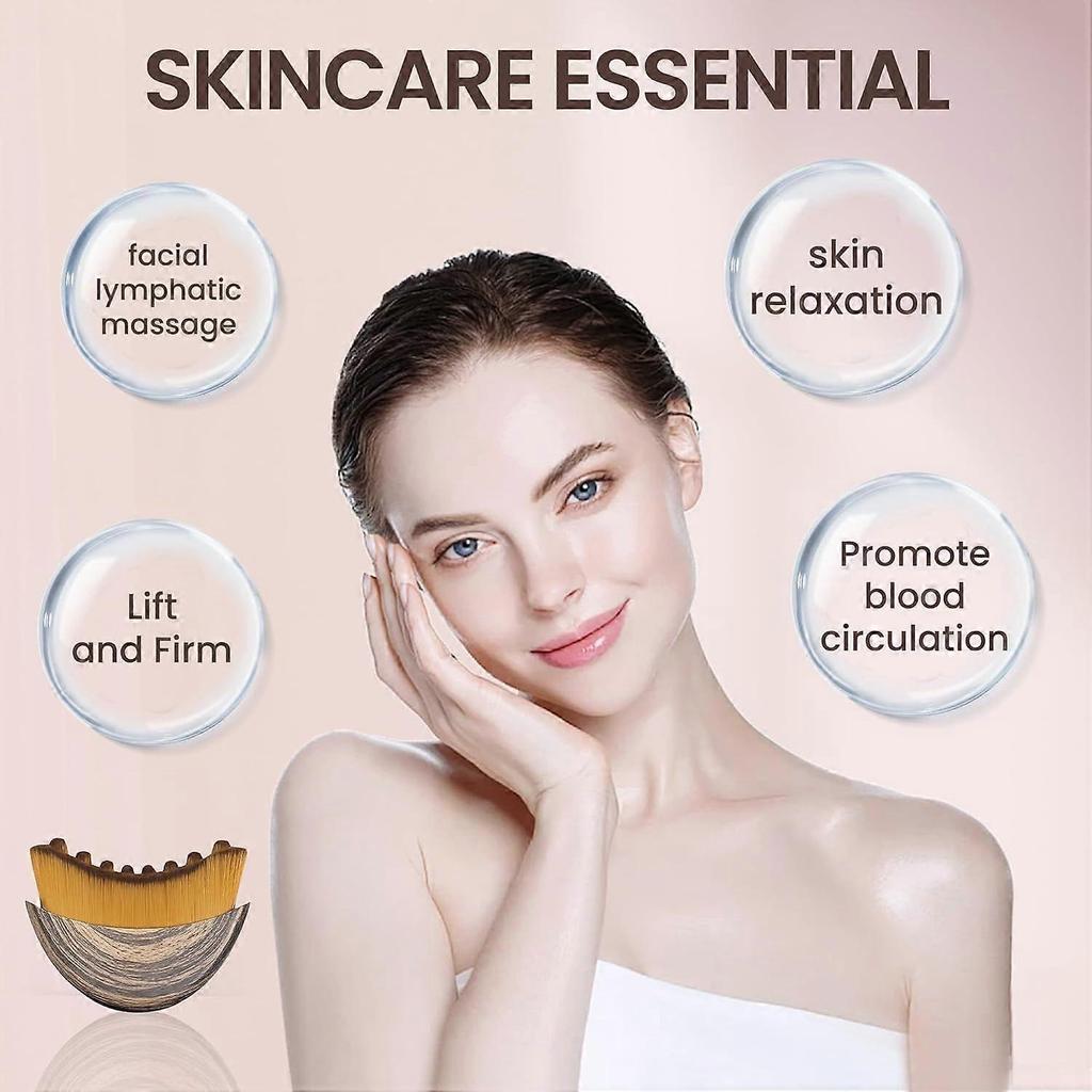Nuovo pennello viso Lymphatic Contour per scolpire, Massaggiatore per drenaggio linfatico per il viso, Progettato ergonomicamente per adattarsi perfettamente alla pelle e alleviare Fa