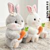Plush Bunny Toy With Scarf And Carrot Design For Kids Gift Collection