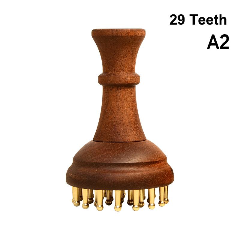Brass Bead Massage Gua Sha Comb Meridian Brush Handle Point Massager Brush Durable Chinese SPA Acupoint Massage Tool