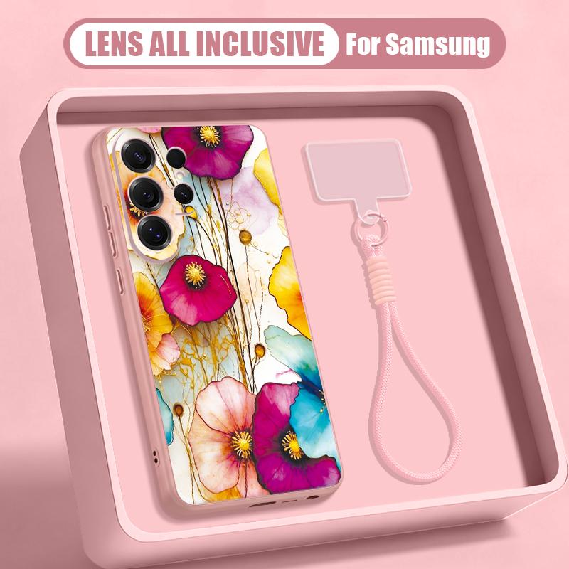 Oil Painting Flower Pattern Case For Samsung S26 Ultra S25 FE S24 S24 Plus A57 A37 A17 A56 A36 A16 A55 A35 A15 A54 5G Hybrid Magnetic Matte Cover