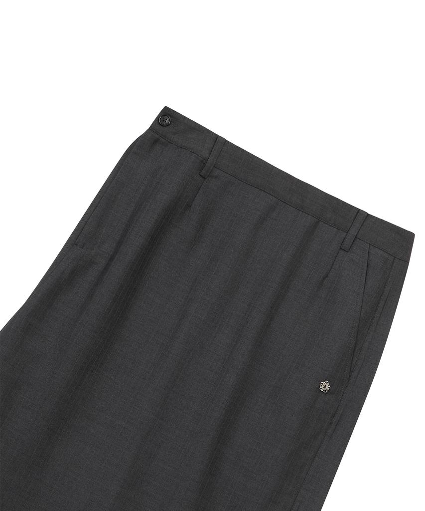 Ulkin Asymmetrical Striped Maxi Skirt_Charcoal
