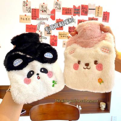 Kreative Plüsch-PVC-Wärmflasche mit Stoffbezug - Auslaufsicher & Explosionsgeschützt, Cartoon-Design