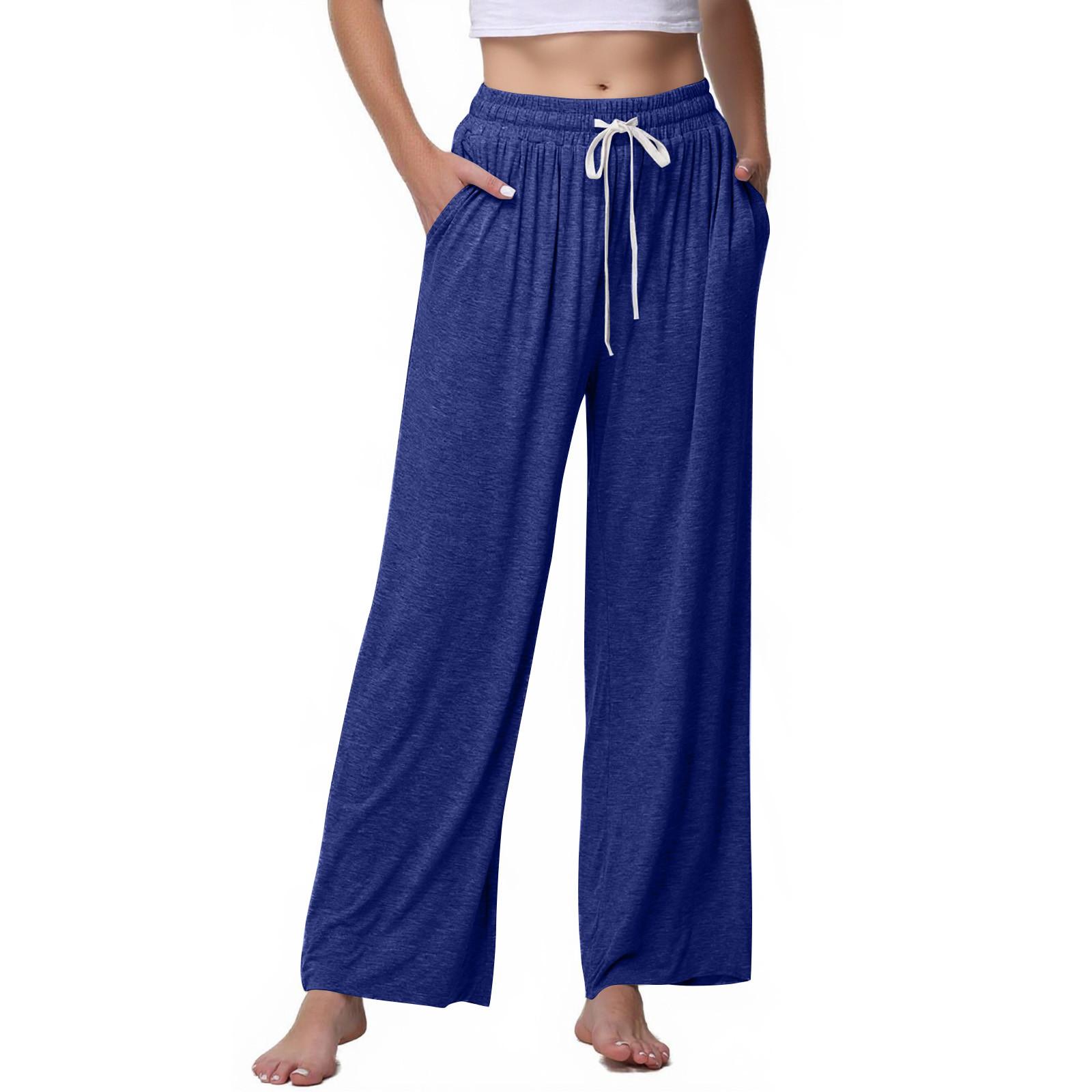 

Women s Straight Leg Pants Super Soft Casual Pajamas Home Pants With Pockets S