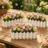 Rustic Style Fence Flowerpot Greenery Container Flower Arrangement Flower Pot Basket  Home