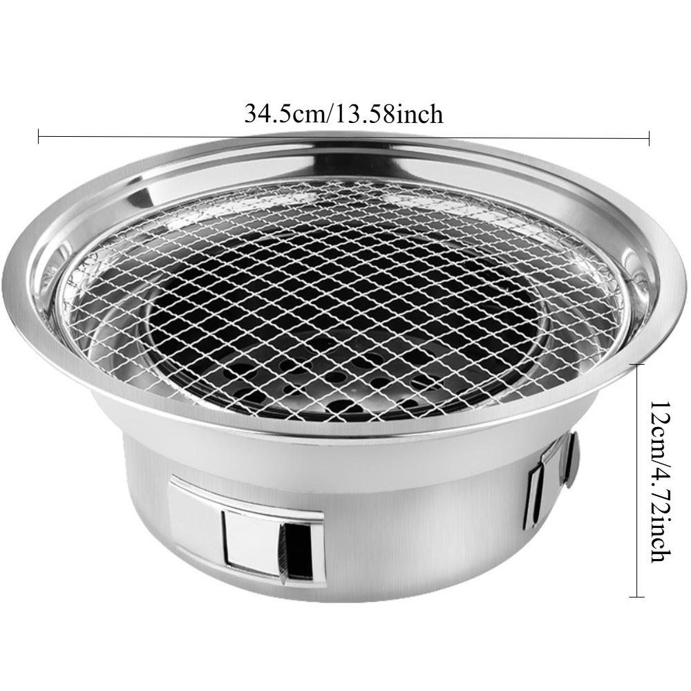 KOSUN Smokeless Charcoal Barbecue Pot BBQ Grill Nonstick Barbecue Machine Portable Outdoor Oicnic Stove Stainless Steel Thick