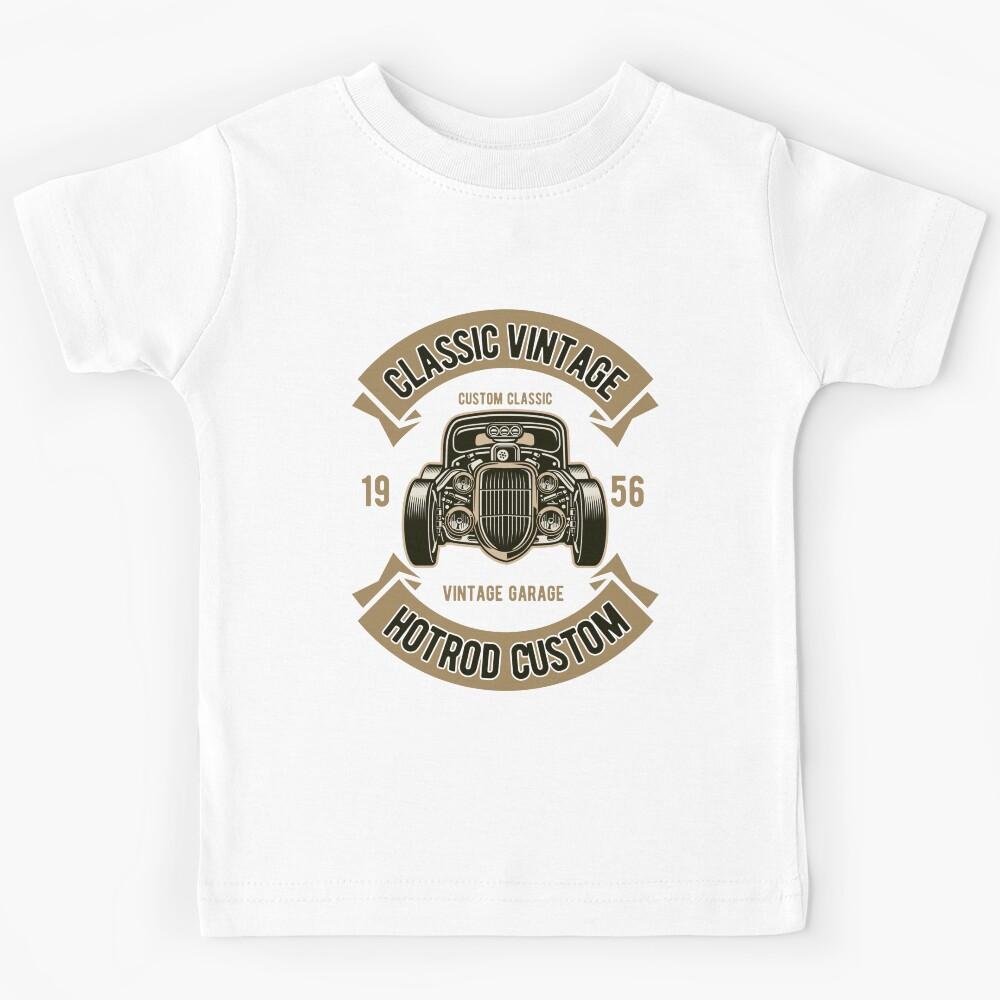 Classic Vintage Hotrod Custom Race Car Gift for Race Car Lovers Design Kids T-Shirt 100