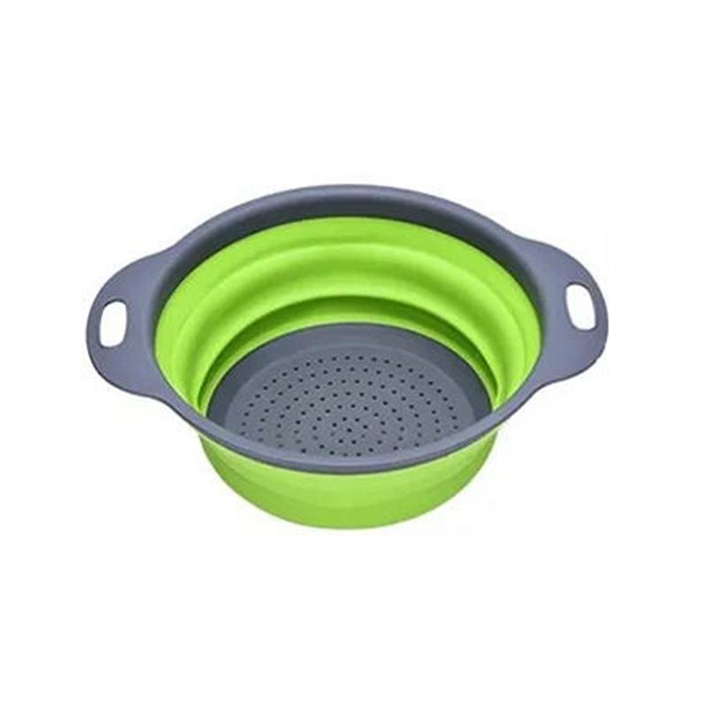 Fruit Vegetable Washing Basket 2Pc Foldable Strainer Colander Dish Drainer Silicone Kitchen Gadgets