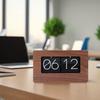 Vintage Wooden Auto Flip Clock Digital Mechanical Flip Table Clock 24 Hour Retro Desktop Ornament