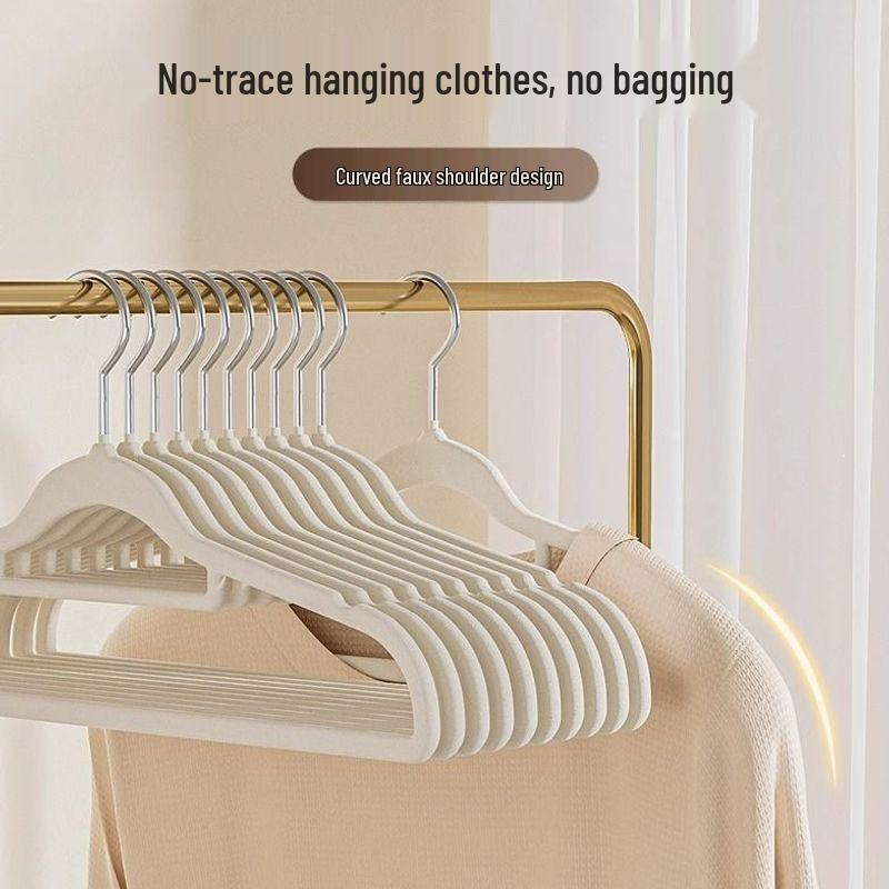 Antislip Velours Kledinghanger: Naadloze Organizer om Inzakkingen op de Schouders te Voorkomen, Ideaal voor het Drogen van Kleding Thuis en in een Studentenkamer.
