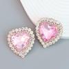 2023 Heart-Shaped Alloy Diamond Earrings for Women - Exaggerated European and American Style