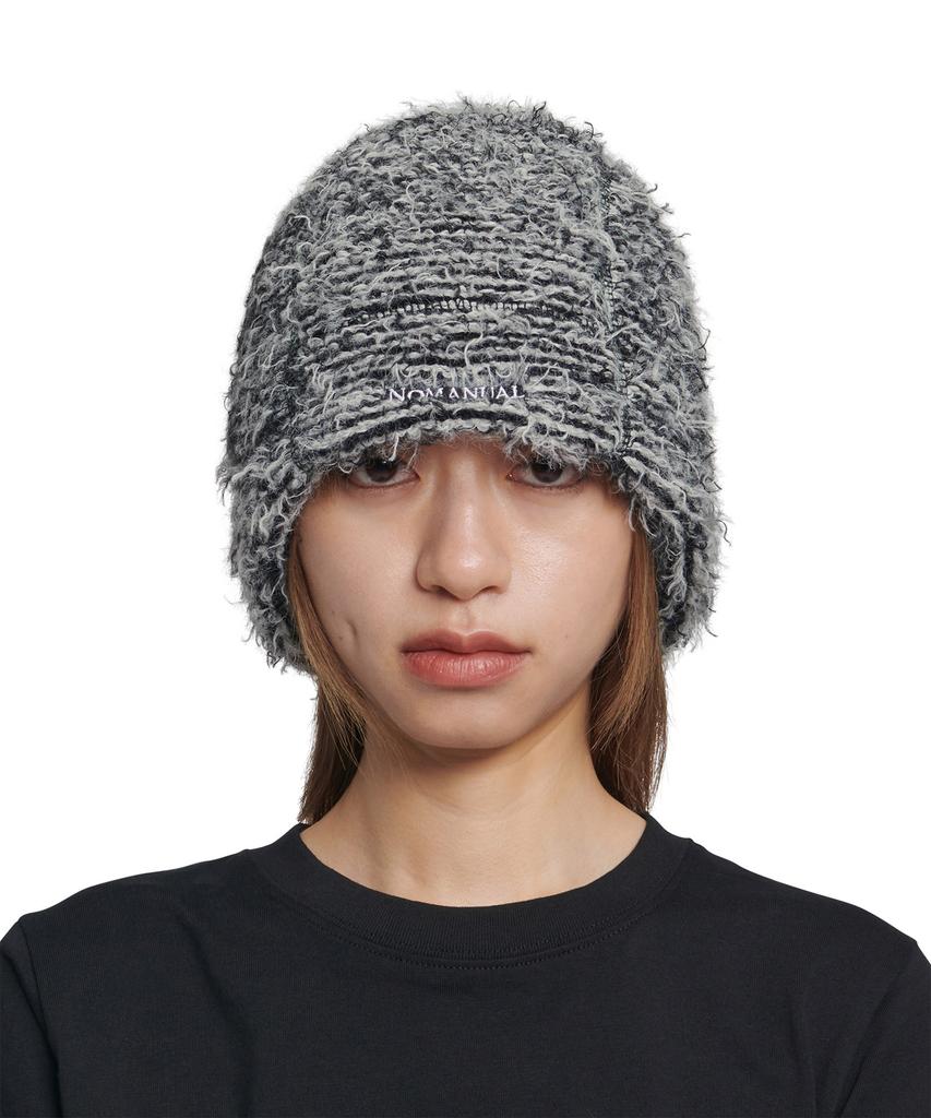 Nomaenyueol Nest Hairy Beanie - Mixed Black