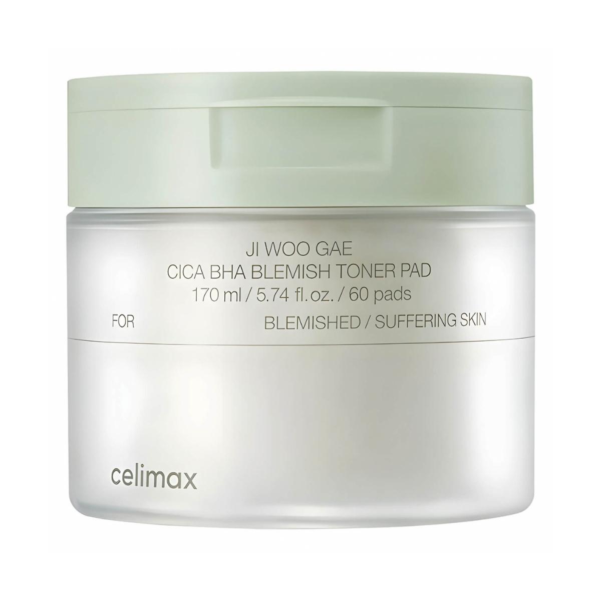 

celimax Ji Woo Gae Cica BHA Blemish Toner Pad 60 pcs - cleansing facial pads