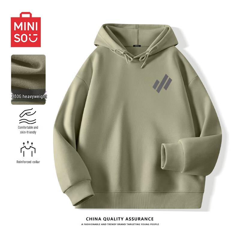 

MINISO Men s Casual Letter Print Heavyweight Hoodie XL