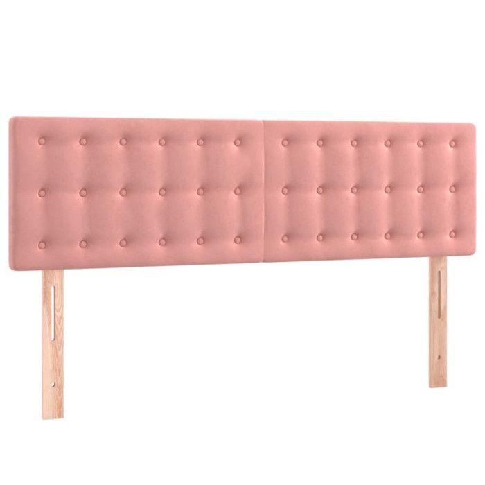 VidaXL Tête de Lit à LED Meuble de Chambre à Coucher Accessoire de Lit Double Tête de Cadre de Lit Intérieur Rose 3122099