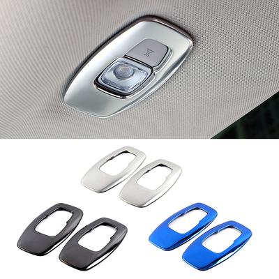 Para renault koleos 2017-luz de leitura traseira lâmpada capa protetores guarnição adesivo interior de aço inoxidável para samsung