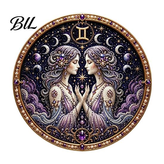 Zero Foundation Crafting Zodiac Sign Faux Pearl Art Kit, 12 Signs DIY Painting Craft Kits, Round 3D Constellation Wall Kit for Adults, Handmade