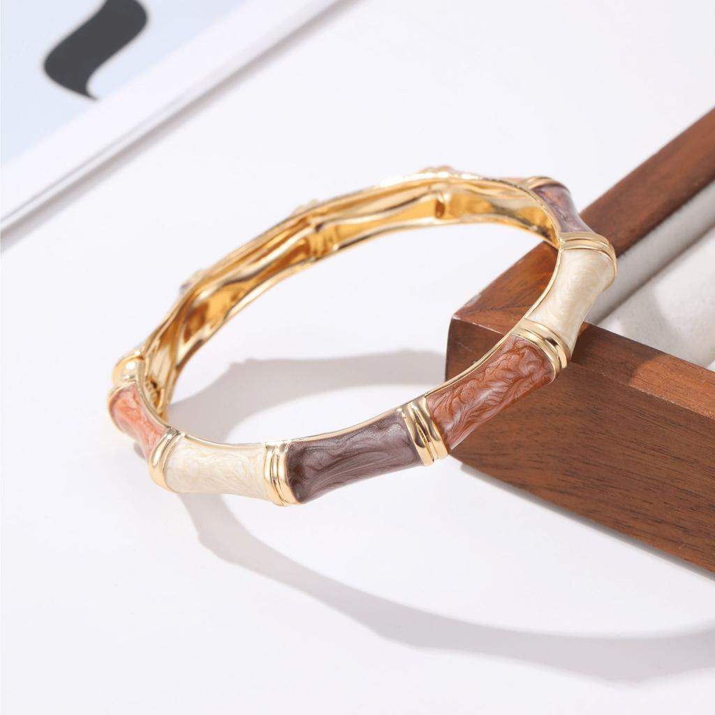 DIEZI 12 Multi Colors Bohemian Square Enamel Cuff Bangles Hip Hop Geometric Gold Color Metal Wide Bracelet For Women Men Jewelry