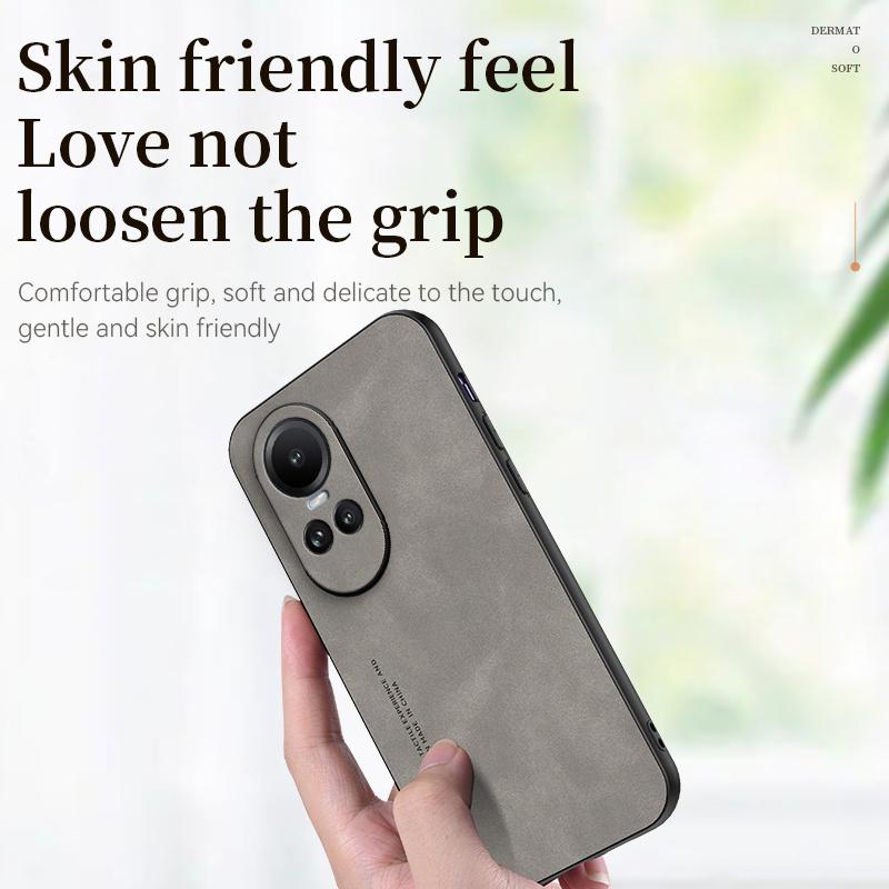 For Oppo Reno 10 5G Case Luxury Matte Leather Back Cover for OPPO Reno10 Global 2023 CPH2531 6.7" Camera Protection Back Cover