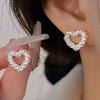 Hollow Heart Shaped Stud Earrings Textured Metal Design Lightweight Comfortable To Wear Suitable for Daily Use and Special Occasions