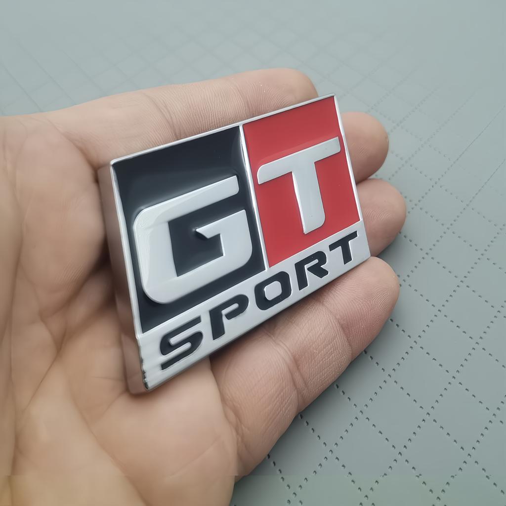 1pc 3D Metal GT SPORT Car Sider Fender Logo Sticker Car Rear Trunk Emblem Badge Sticker Car Body Styling Decoration Accessories Universal Fit