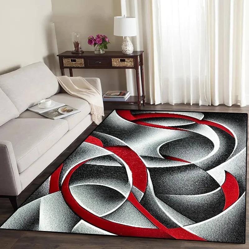 Nordic Area Rug, Abstract Non-Slip Washable Geometric Carpet, Modern Floor Mat for Living Room Bedroom Apartment Office Home