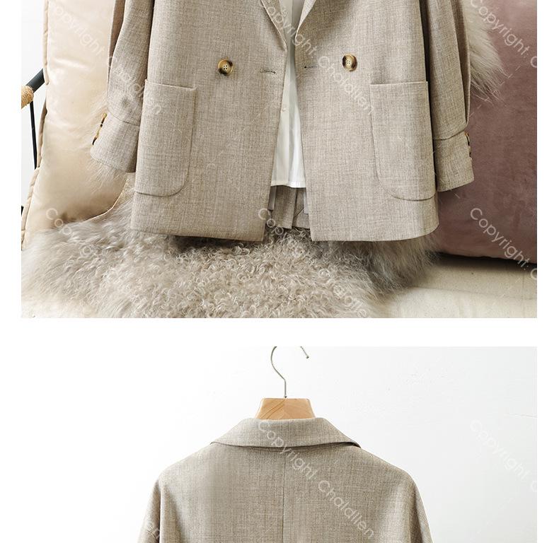 Women's Grey Suit Jacket - Versatile Loose Fit, New Style for Spring & Autumn