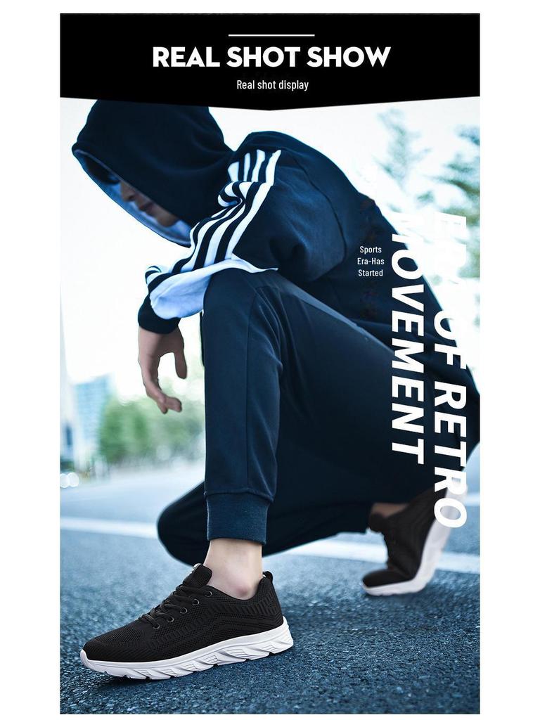 Atmungsaktive Mesh-Laufschuhe für Herren in großen Größen für Herbst/Winter – leichte und lässige Sportschuhe mit weicher Sohle