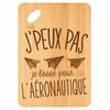 Planche À Découper / Plateau Apéro - PLANETEE - Avion En Papier Aéronautique J'peux Pas - Bambou - 30x20x1 Cm - Gravé