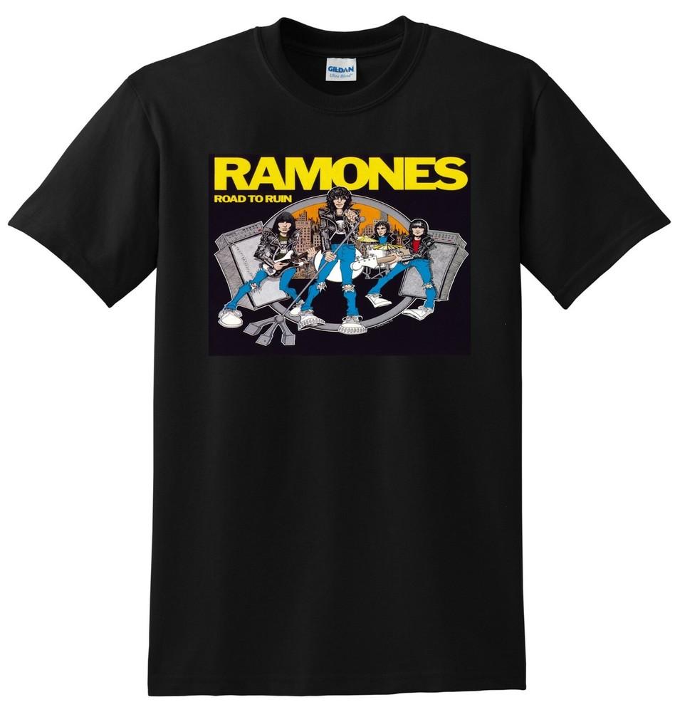 ФУТБОЛКА THE RAMONES road to ruin винил обложка cd МАЛЕНЬКИЙ СРЕДНИЙ БОЛЬШОЙ XL Унисекс Футболка XXXL