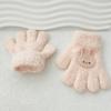 Bear Baby Fluffy Gloves Flower Knitted Mittens Warm Cartoon Pattern Gloves  Kids