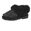 Fashion Female Shoes Outdoor Ankle Women's Boots Warm Snow Boots Women Rhinestones Round Toe Slip On Low Heel Shoes Women